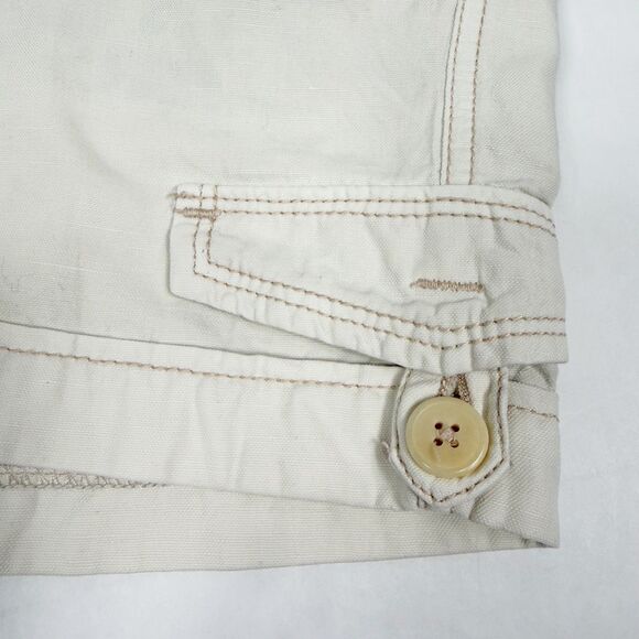 Daughters Of The Liberation Anthropologie Off White Linen Chino Shorts Women’s 6 - Picture 4 of 7